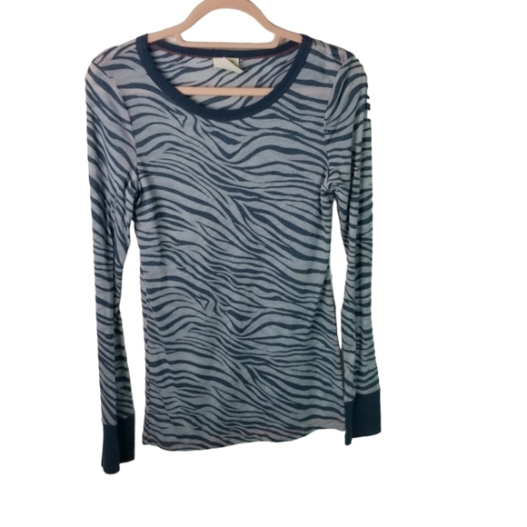 Vtg y2k free People tiger stripe burnout henley - Picture 2 of 8